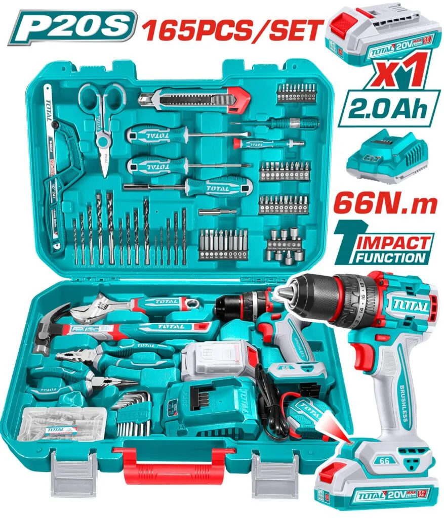 THKTHP11652 طقم عده 165 قطعه تشمل شنيور 20 فولتcs 20V