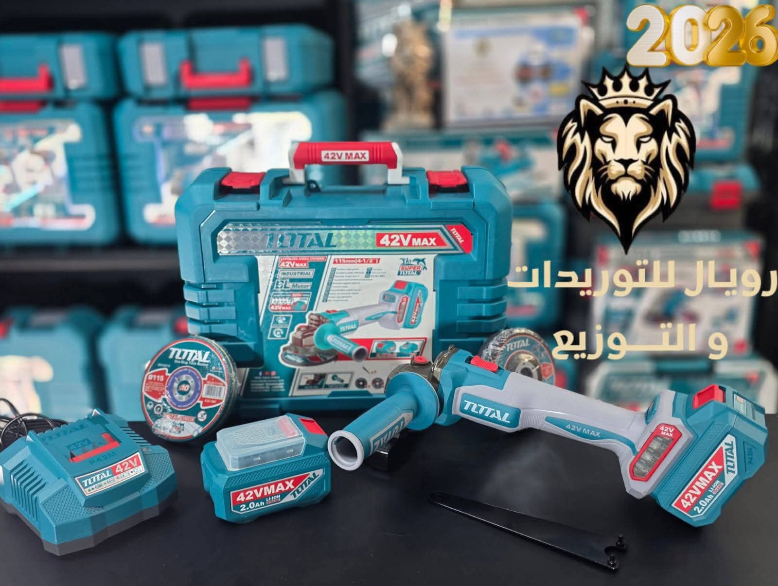 صاروخ 42 فولت 4.5 بوصه 115 ملي 1080 واط 2 بطاريه 2 امبير + شاحن توتال TAGLI4108112 - الصورة 2