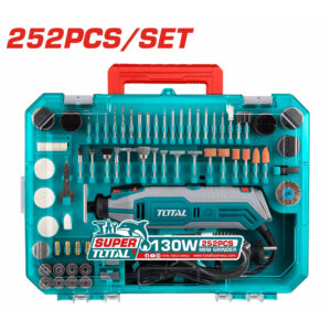ميني كرافت توتال TOTAL 130 وات سرعة 10,000–35,000rpm + عمود مرن + 251/252 قطعة اكسسوار – TG5133261