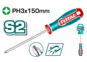 مفك صليبة توتال 150 مم PH3 يد كاوتش S2 | TSDPH3150