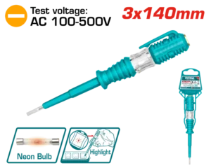 مفك تيست عادى 140x3 ملى/ 100-500 فولت توتال تولز - THT291408