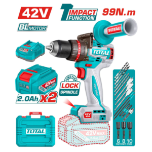 شنيور دقاق توتال 42 فولت 99Nm ظرف 13 مم + 2 بطارية 2.0Ah | TIDLI429982